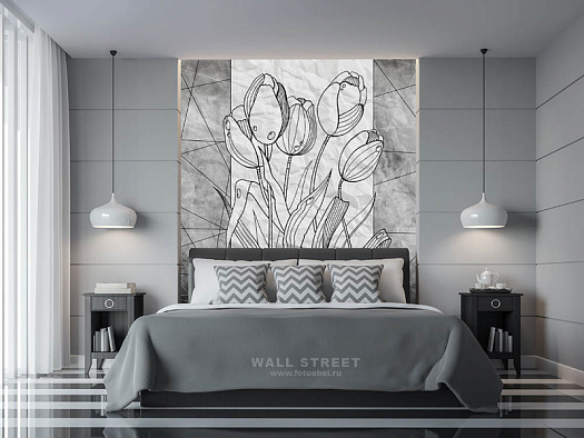 Фотообои в интерьере артикул Floreale 16, FLOREALE, Wall street