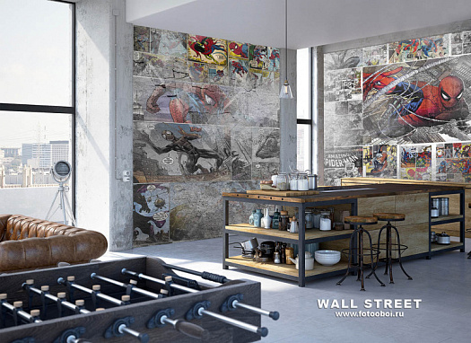 Фотообои в интерьере артикул podLOFT 9, ПОДЛОФТ / PODLOFT, Wall street