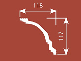 Артикул KX004, 117Х118, Потолочные карнизы, Cosca в текстуре, фото 1